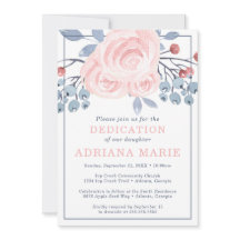 Einladung von Kindern, Taufen, Blume