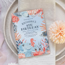 Einladung von Kindern unter dem Meer zum Geburtsta