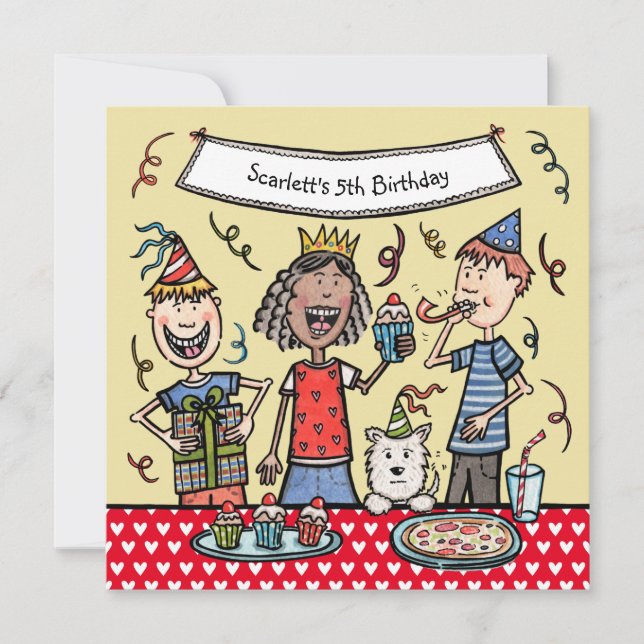 Einladung von Kindern zum Geburtstag (Vorderseite)