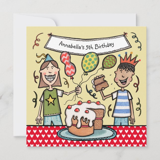 Einladung von Kindern zum Geburtstag (Vorderseite)
