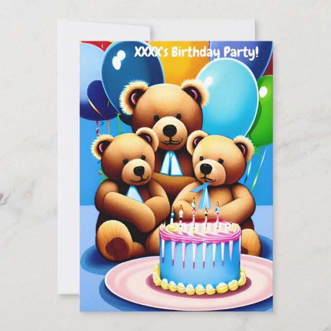 Einladung von Kindern zur Geburtstagsparty (Vorderseite)