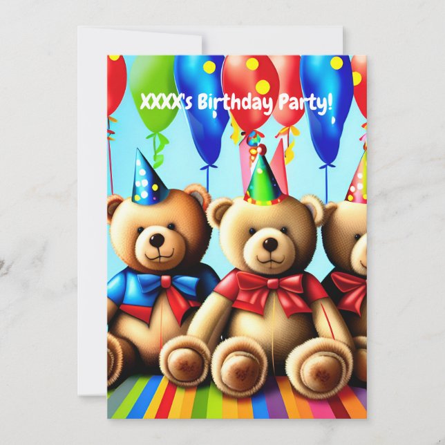 Einladung von Kindern zur Geburtstagsparty (Vorderseite)