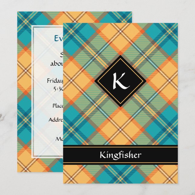 Einladung von Kingfisher Tartan (Vorne/Hinten)