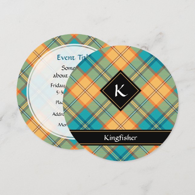 Einladung von Kingfisher Tartan (Vorne/Hinten)