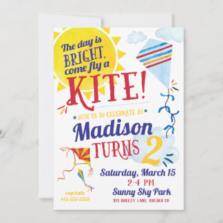 Einladung von Kite Flying Birthday