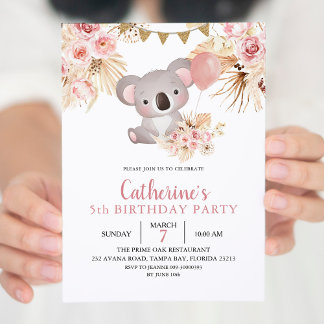 Einladung von Koala und Pampas Grass Kid zum Gebur