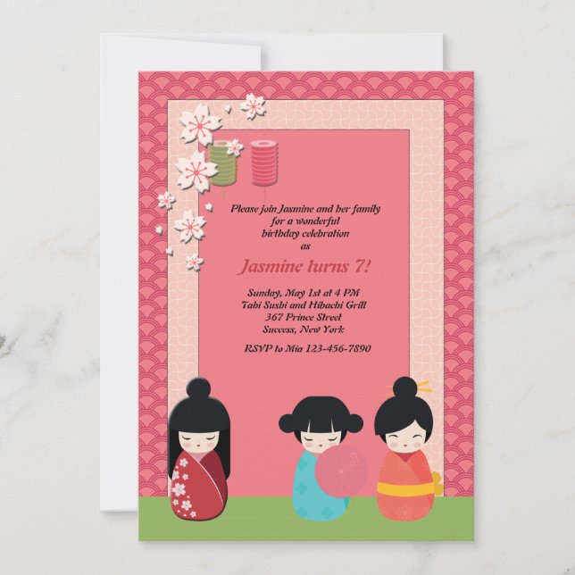 Einladung von Kokeshi Playmates (Vorderseite)