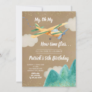 Einladung von Kraft Paper Airplane Boy Birthday Pa