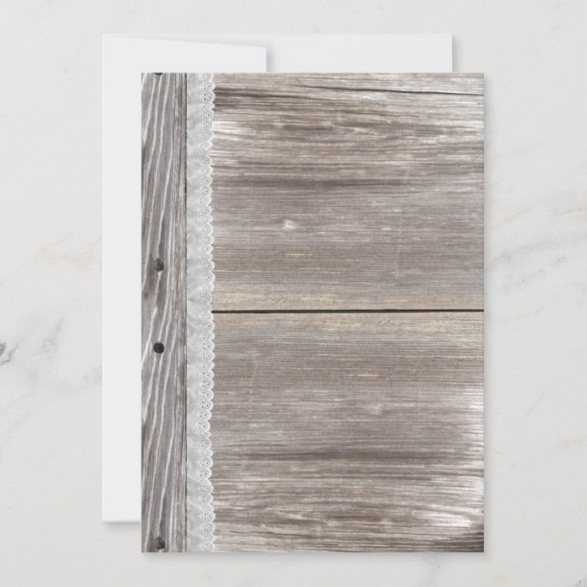 Einladung von Lace Barn Wood Wedding (Vorderseite)