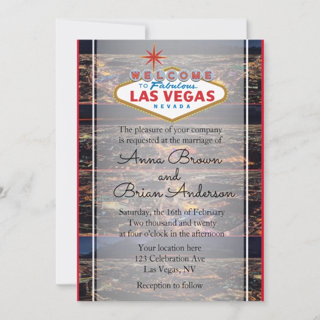 Einladung von Las Vegas zur Hochzeit (Vorderseite)