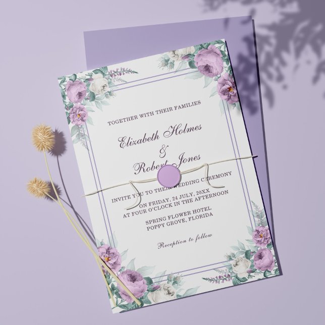 Einladung von Lavender Lila Floral Wedding (Von Creator hochgeladen)