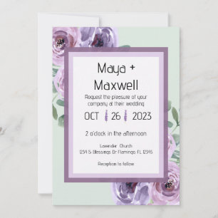 Einladung von Lavender und Mint Green 12x18 Weddin