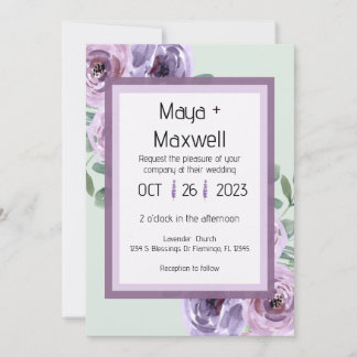 Einladung von Lavender und Mint Green 12x18 Weddin