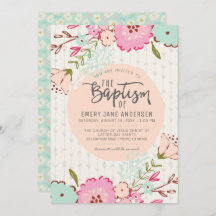 EINLADUNG VON LDS BAPTISM | Elegant Chic Floral Gi