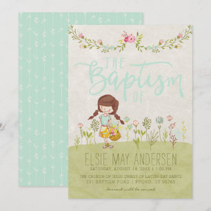 EINLADUNG VON LDS BAPTISM Hübsche Niedliche Blüt