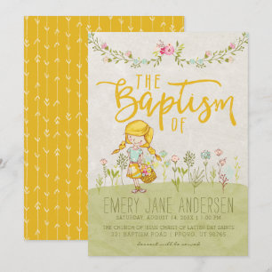 EINLADUNG VON LDS BAPTISM Niedlich Shabby Floral