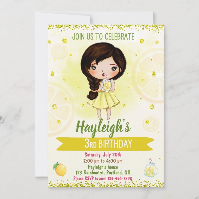 Einladung von Lemon Fruchtgeburtstag Einladung Cit (Vorderseite)