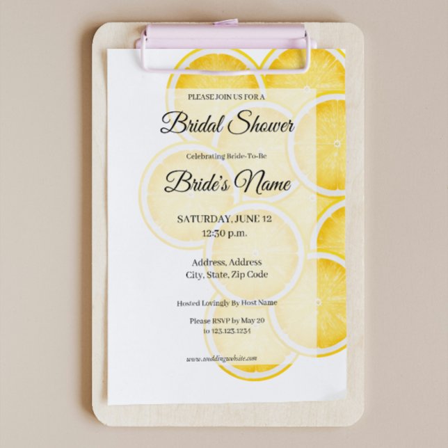 Einladung von Lemon Spritz Yellow Bridal Dusche (Von Creator hochgeladen)