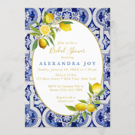 Einladung von Lemon und Blue Spanish Tile