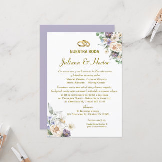 Einladung von Lilac Watercolor Floral Wedding