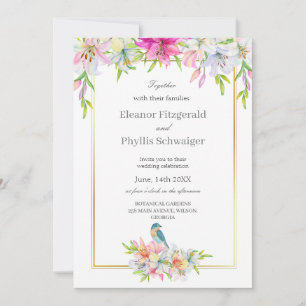 Einladung von Lilies Bird Watercolor