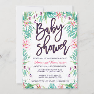 Einladung von Lily Baby Shower   Floral Baby Dusch