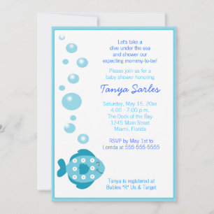 Einladung von Little Fishy Ocean 12x18 Baby Shower