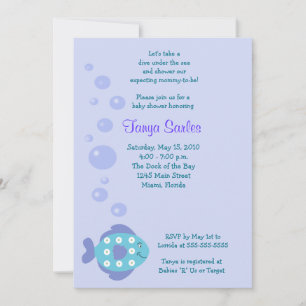 Einladung von Little Fishy Ocean 12x18 Baby Shower