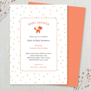 Einladung von Little Fox Baby Dusche