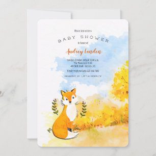 Einladung von Little Fox Baby Dusche