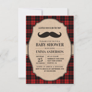 Einladung von Little Man Boy Baby Shower - Mustach