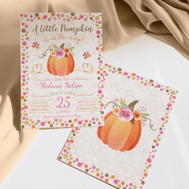 Einladung von Little Pumpkin Fall Baby Shower (Von Creator hochgeladen)
