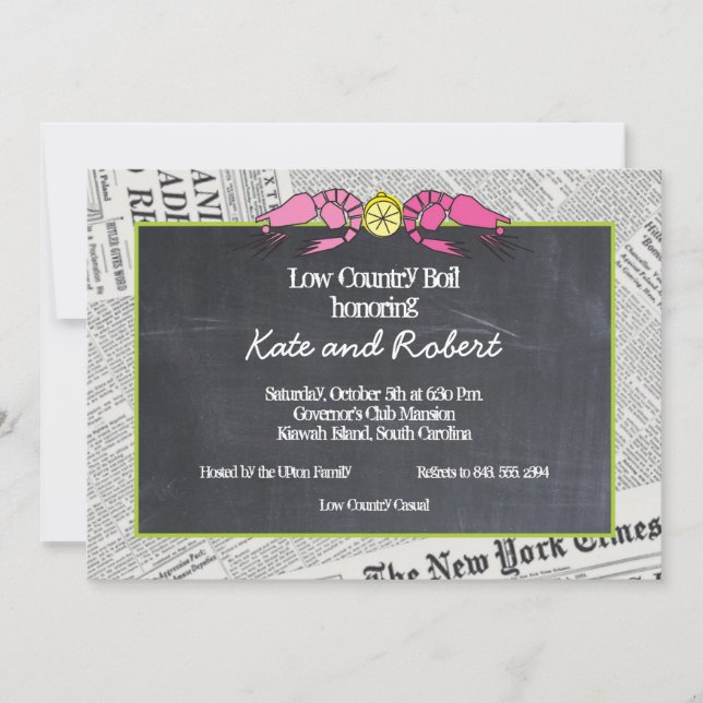 Einladung von Lowcountry-Boil-Zeitung (Vorderseite)