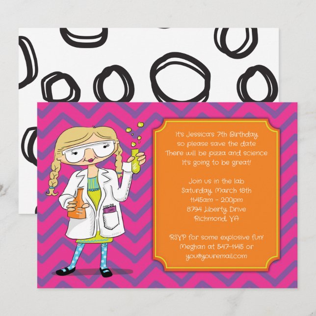 Einladung von Mad Scientist: Blonde Girl Potions (Vorne/Hinten)