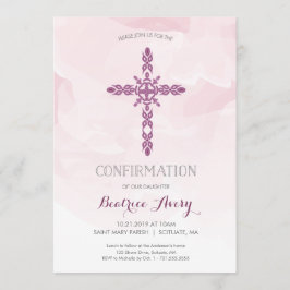 Einladung von Mädchen, Kreuz und Wasserfarbe