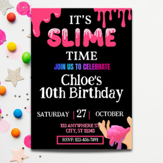 Einladung von Mädchen Slime zum Geburtstag