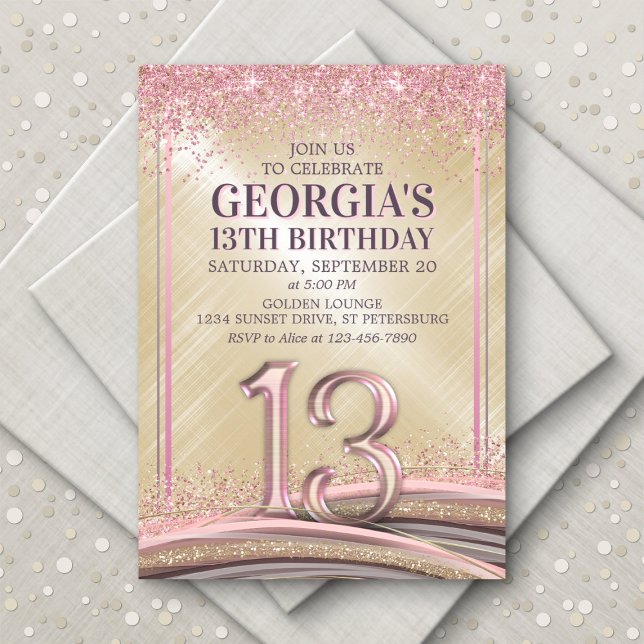 Einladung von Mädchen zum 13. Geburtstag (Von Creator hochgeladen)