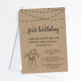 Einladung von Mädchen zum ersten Geburtstag