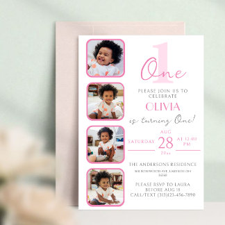 Einladung von Mädchen zum Geburtstag mit Foto Coll