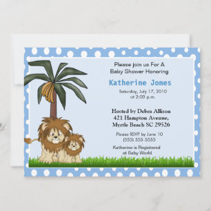 Einladung von Mama und Baby Lion Baby Shower