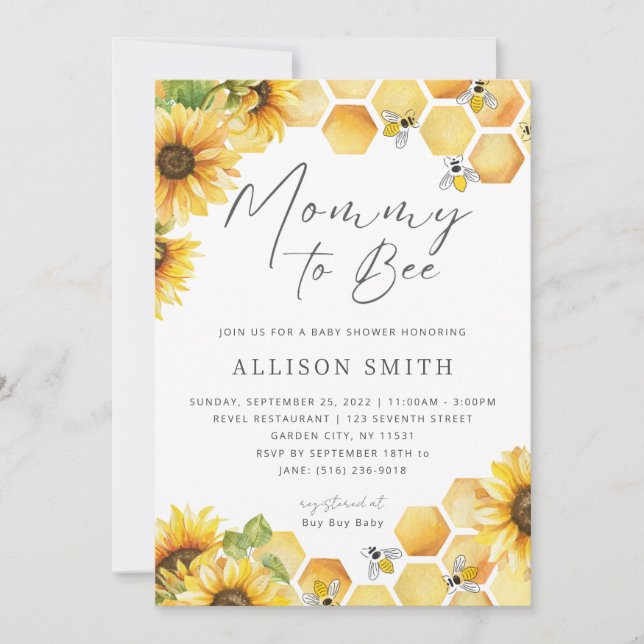 Einladung von Mama zu Baby-Dusche (Vorderseite)