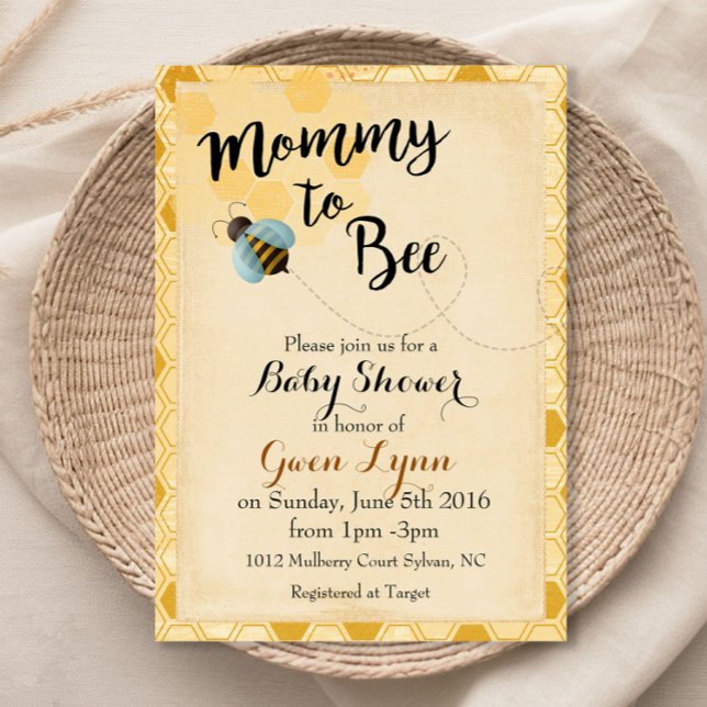 Einladung von Mami zu Bee Baby Shower (Von Creator hochgeladen)