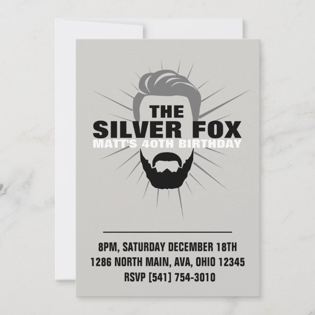 Einladung von Männern zum Geburtstag (Vorderseite)