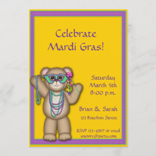 Einladung von Mardi Gras Bear