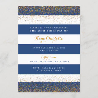 Einladung von Marine und Gold zum Geburtstag von E