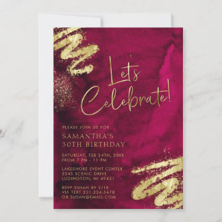 Einladung von Maroon Red and Gold zum Geburtstag