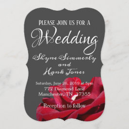 Einladung von Marsala Burgund und Gray Wedding