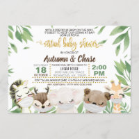 Einladung von Masked Animal Virtual Baby Shower