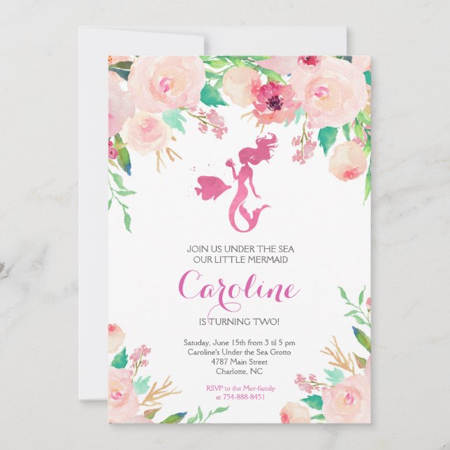 Einladung von Meerjungfrau (Vorderseite)