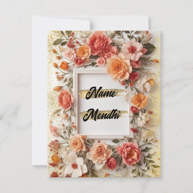 Einladung von Mendhi (Vorderseite)